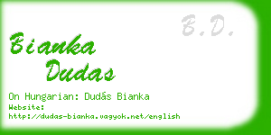 bianka dudas business card