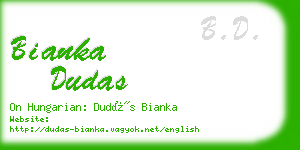 bianka dudas business card